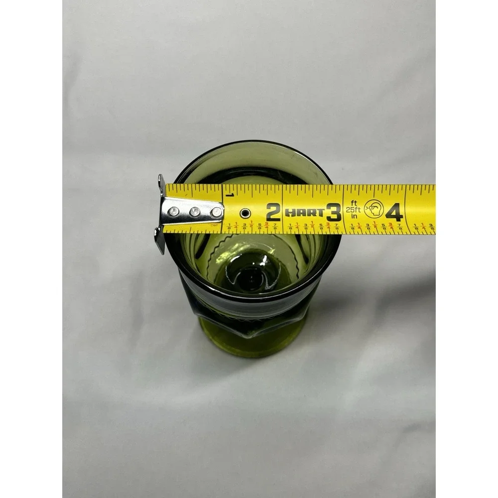 Vintage Indiana Glass‎ Green Kings Crown Thumbprint Goblet  5.75